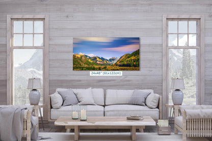 Telluride Colorado's San Juan Mountains, Rocky Mountain Fall Autumn Colors Print, Extra Large Canvas 3 Piece Wall Art in Paper/Canvas/Metal