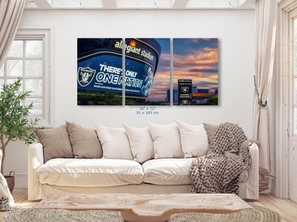 Raider Stadium Wall Art, Las Vegas Football Dome Allegiant Stadium Photograph Poster, NFL Man Cave Decor in Paper/Canvas/Metal