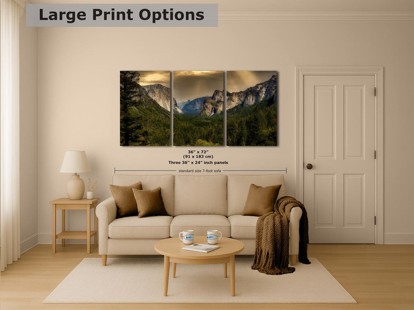 Yosemite National Park Mountain Picture Nature Photo Bohemian Relaxation Artwork for Meditation