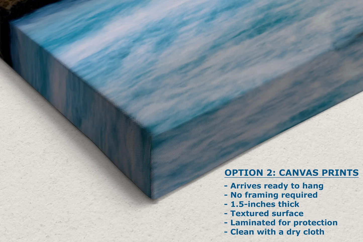 a close up of a box with a picture of the ocean