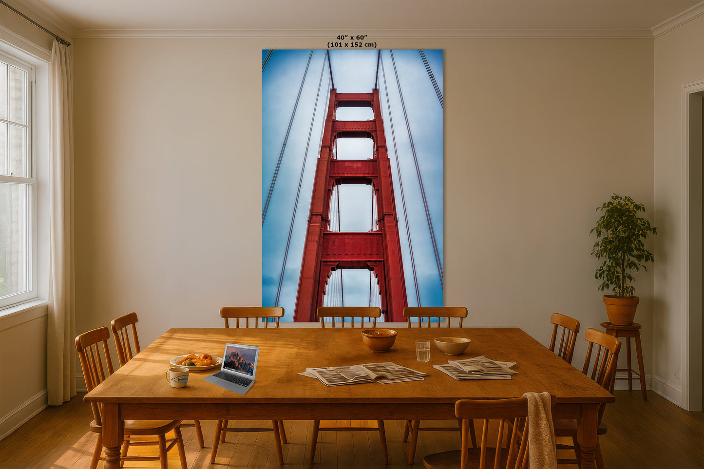 San Francisco Golden Gate Bridge Picture | Towering Canvas Wall Art | California Coastline Photography | Office, Dorm, or Home Decor
