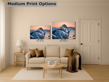 Glacier Point Yosemite National Park Mountain Picture, Half Dome Nature Photo Canvas Relaxation Artwork