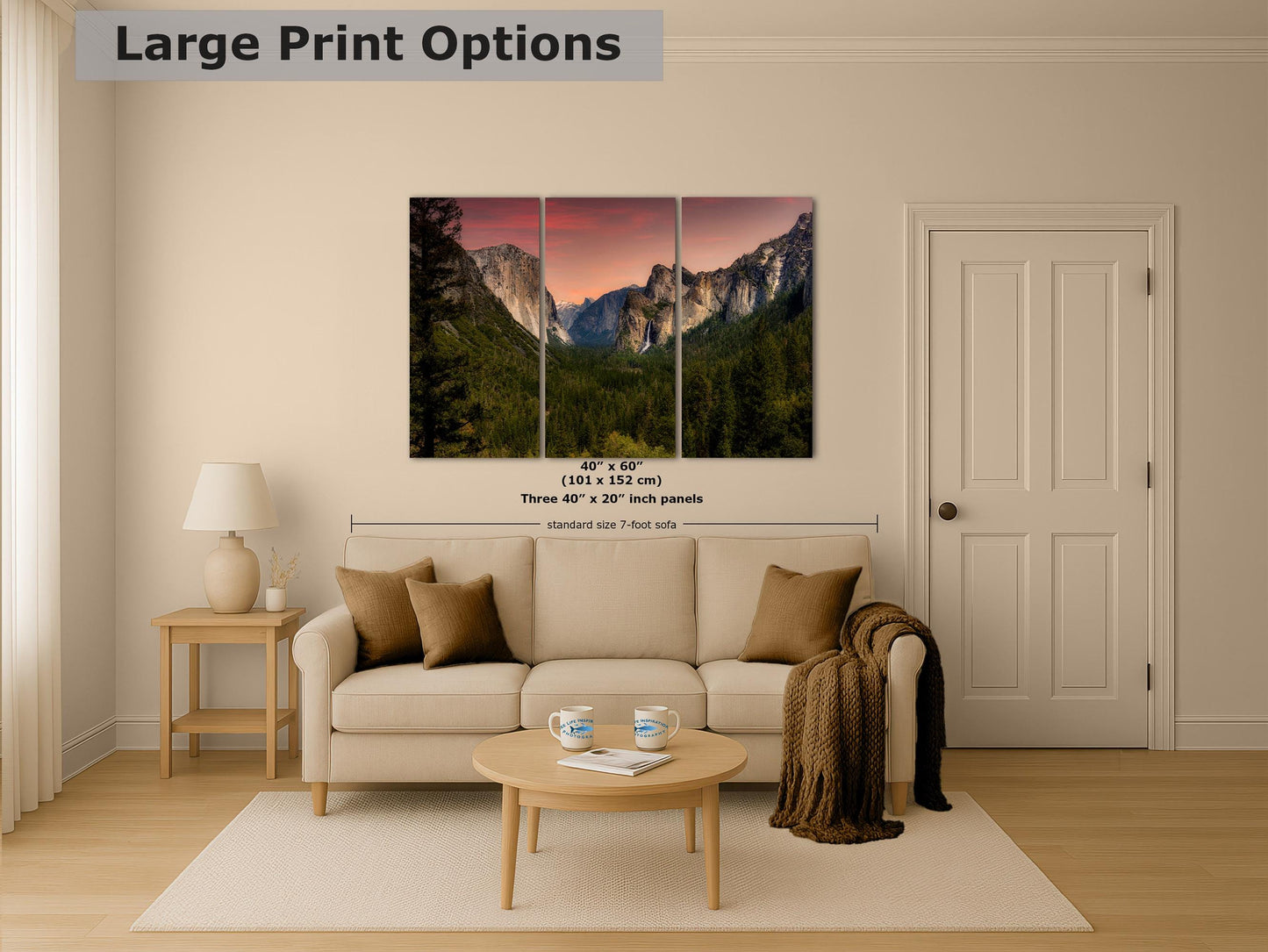 Yosemite National Park Mountain Picture Nature Photo Bohemian Relaxation Artwork for Meditation