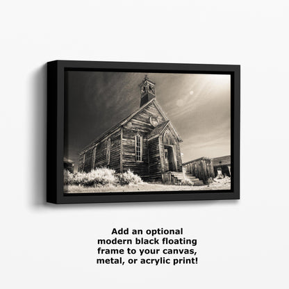 a black and white photo of an old church