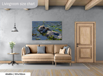 Enchanting Sea Otter Print: California Coast Wildlife Photography for Home Decor (Paper/Canvas/Metal)