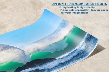 a picture of a wave in the ocean with the caption option 1 premium paper