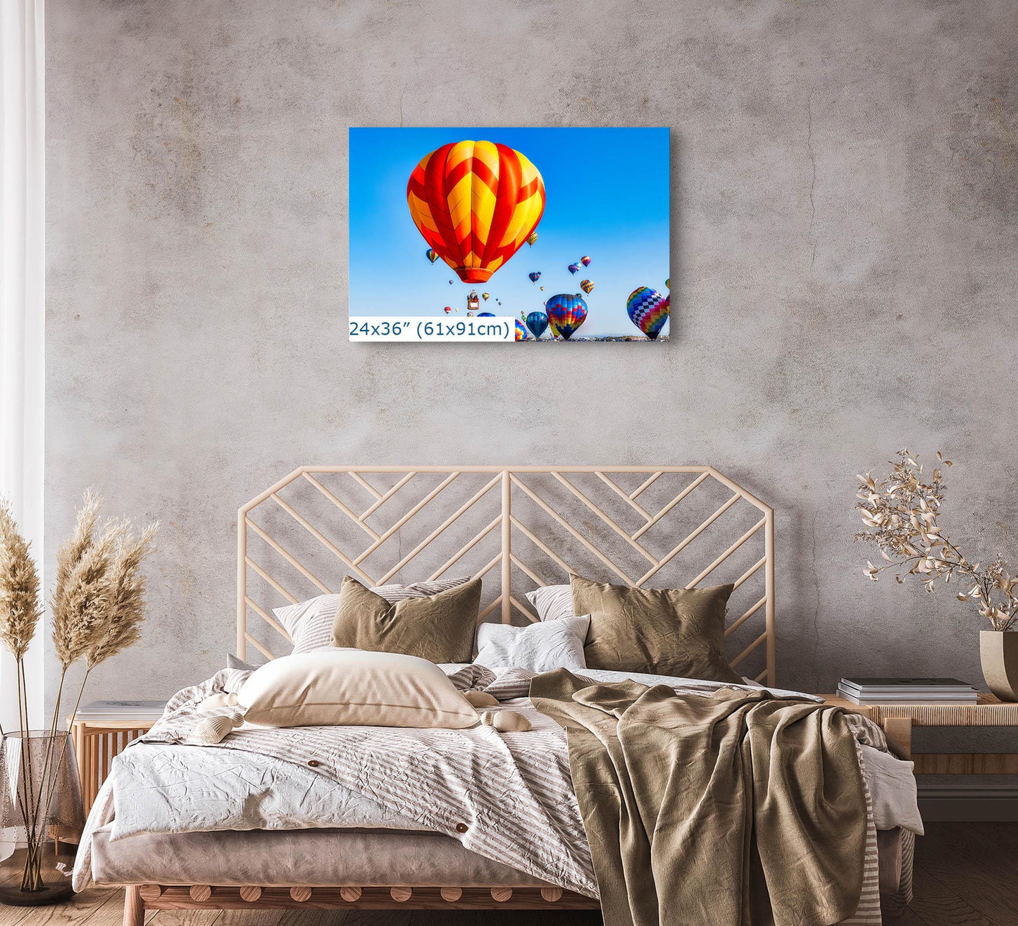 Hot Air Balloon Art, Albuquerque Balloon Festival Decor, New Mexico Art Print, United Kingdom Flag Balloon in Paper/Canvas/Metal