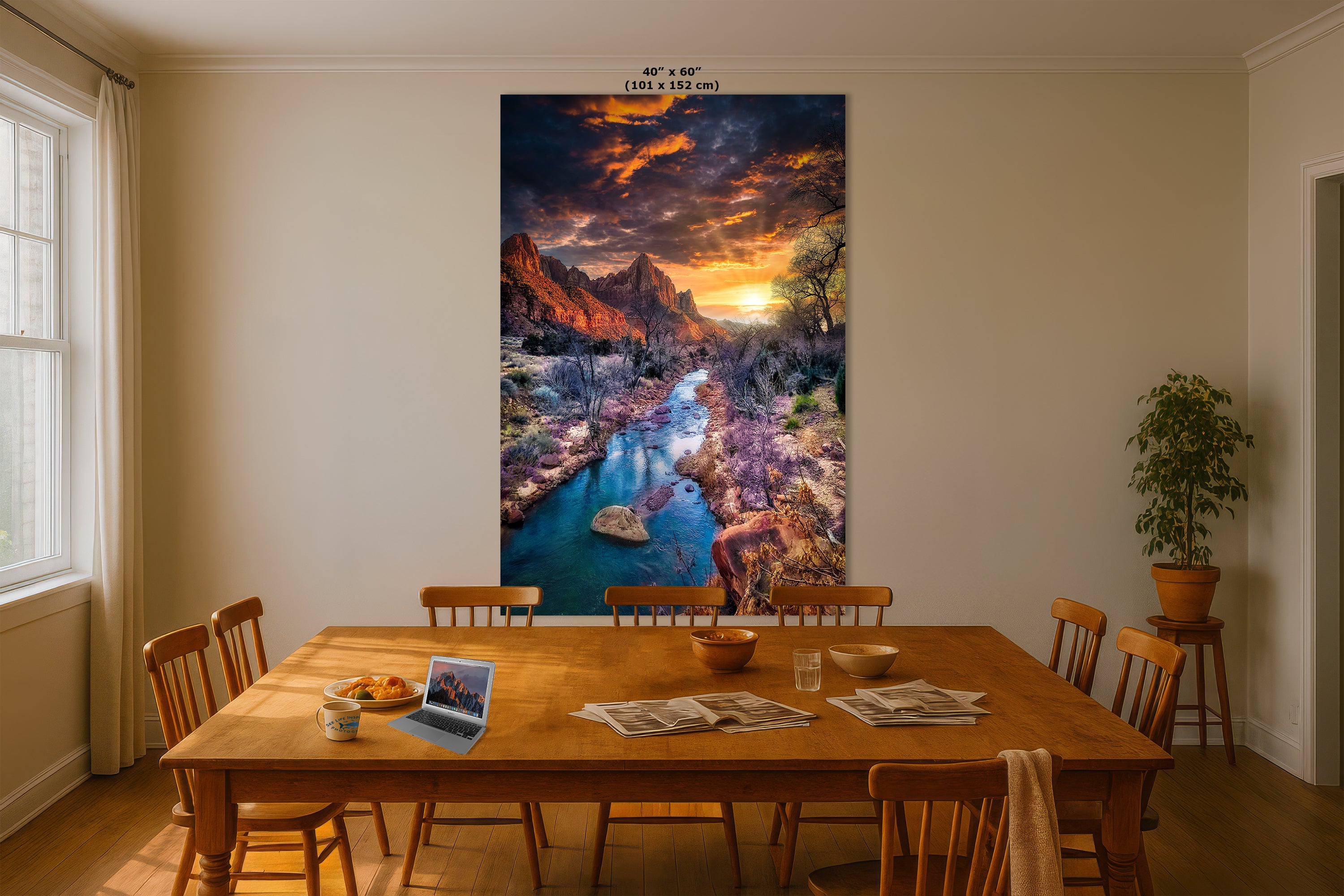 Zion National Park, Watchman, Southern Utah Desert Picture, Southwestern Wall Art, Relaxation Artwork Nature Photo for House Decor
