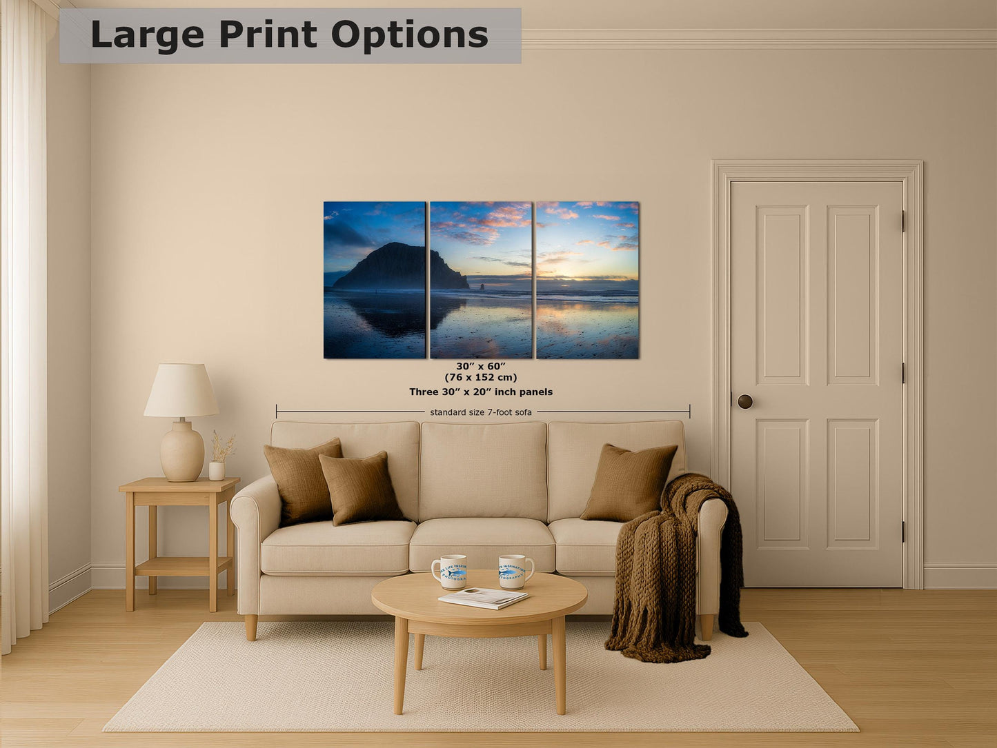 Morro Bay California Coastline Ocean Picture Nature Photo, Morro Rock Reflection, Coastal Relaxation Artwork, Dorm Room, Office & House Decor