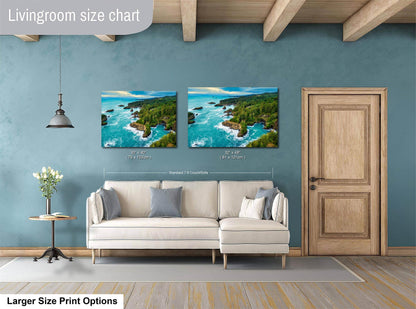 Oregon Coastal Nature Landscape: Serene Pacific Ocean Print Scene for Home Decor & Wall Art