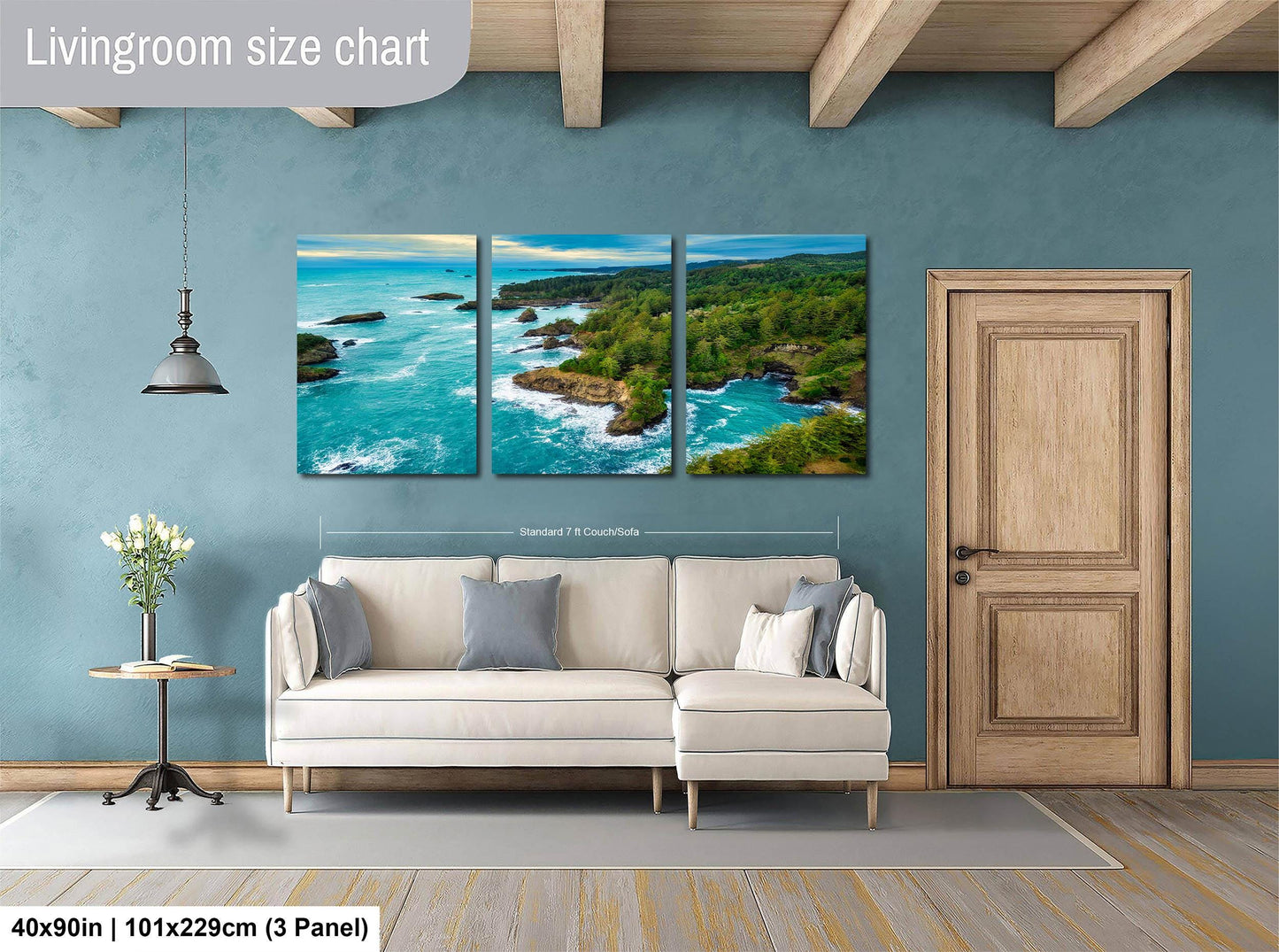 Oregon Coastal Nature Landscape: Serene Pacific Ocean Print Scene for Home Decor & Wall Art