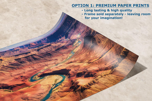 Grand Canyon National Park, Aerial Arizona Desert Picture Nature Photo, Bohemian Style Relaxation Artwork for Meditation, Apartment, Office & House Décor