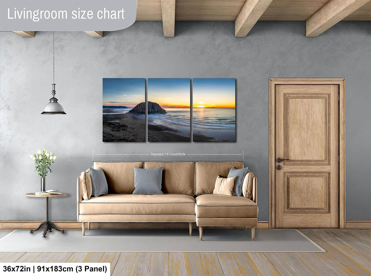 Morro Bay California Coastline Ocean Picture Nature Photo Panorama, Morro Rock Coastal Relaxation Artwork, Dorm Room, Office & House Decor