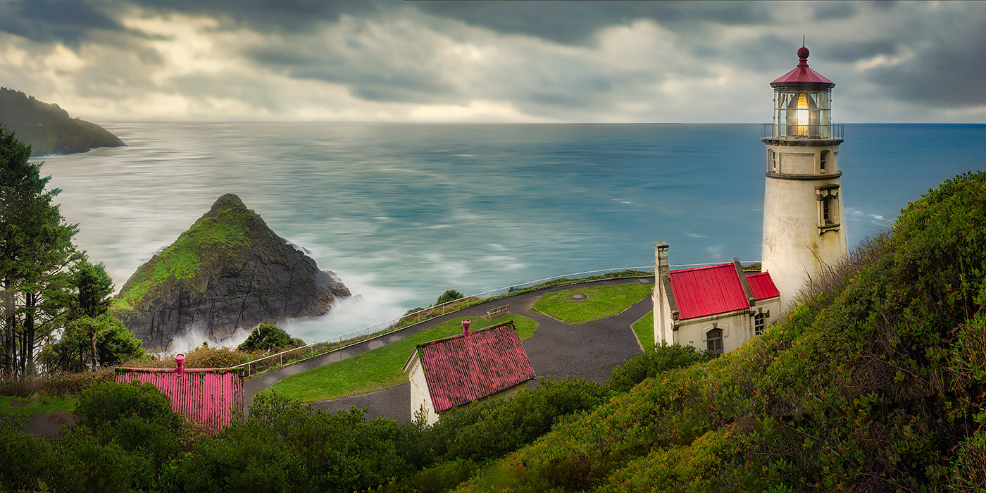 Heceta Head Lighthouse Picture, Oregon Coast Ocean Picture, Pacific Northwest Beach Photo Framed Coastal Decor for Ocean Lovers