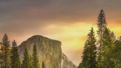 El Capitan Yosemite National Park Nature Photo with Merced River, Granite Mountain Picture Relaxation Artwork for Meditation, Dorm, Office, or House Decor