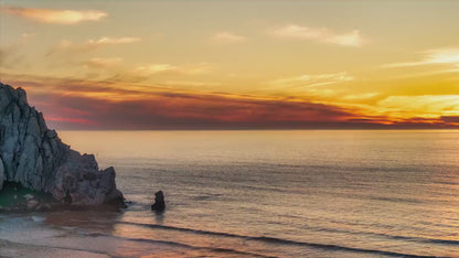 Morro Bay California Coastline Ocean Picture Nature Photo, Morro Rock Aerial Sunset Coastal Relaxation Artwork, Dorm Room, Office & House Decor