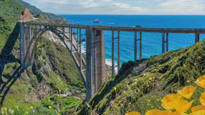 Bixby Bridge Ocean Picture, Big Sur California Coastline Nature Photo | Relaxation Artwork for Meditation, Office, & House Decor