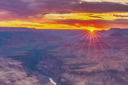 Grand Canyon National Park, Arizona Desert Picture Nature Photo, Bohemian Style Relaxation Artwork for Meditation, Office & House Décor