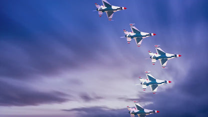 US Airforce Thunderbirds F-16 Fighting Falcon Aviation Artwork | Military Aircraft Wall Decor for Aviation Enthusiasts and Man Cave Decor