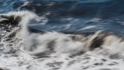 Beach Waves Ocean Picture Impressionist Art Nature Photo, Relaxation Artwork for Coastal Meditation, Office, and House Decor