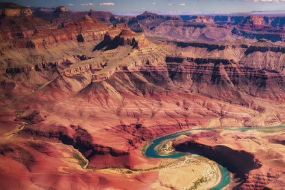 Grand Canyon National Park, Aerial Arizona Desert Picture Nature Photo, Bohemian Style Relaxation Artwork for Meditation, Apartment, Office & House Décor