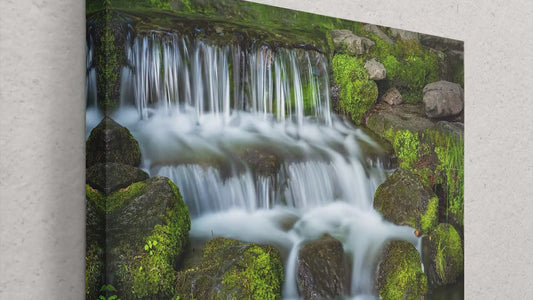 Yosemite National Park Cascading Waterfall Picture Nature Photo Relaxation Artwork for Meditation, Office, Apartment, and House Decor