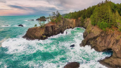 Oregon Coast Ocean Picture, Pacific Northwest Nature Photo Panorama Relaxation Artwork for Meditation, Apartment, Office & House Décor