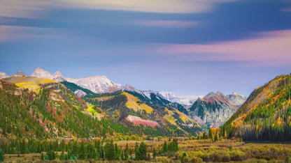 Telluride Colorado's San Juan Mountains, Rocky Mountain Fall Autumn Colors Print, Extra Large Canvas 3 Piece Wall Art in Paper/Canvas/Metal