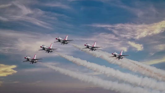 US Airforce Thunderbirds F-16 Fighting Falcon Aviation Artwork | Man Cave Decor & Garage Art | Military Jet Fighter Poster