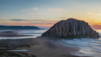 Morro Bay California Coastline Ocean Picture Nature Photo Panorama, Morro Rock Coastal Relaxation Artwork, Dorm Room, Office & House Decor