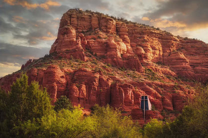 Chapel of the Holy Cross Sedona Arizona Desert Picture, Southwestern Nature Photo, Church and Canyon Photography, Canvas Print