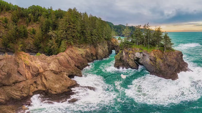 Oregon Coast Scenic Landscape Art Print: Framed Ocean Wall Decor for Home & Office