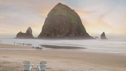 Cannon Beach Oregon Coast Ocean Picture Nature Photo, Haystack Rocks, Coastal Beach House Decor for Ocean Lovers