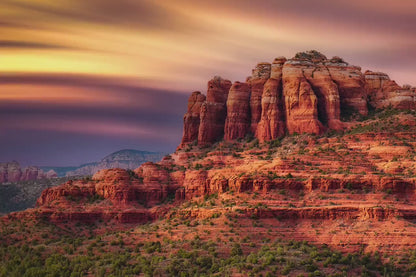 Cathedral Rock Sunset, Sedona Arizona Desert Picture Nature Photo Relaxation Artwork for Meditation, Office, and House Decor