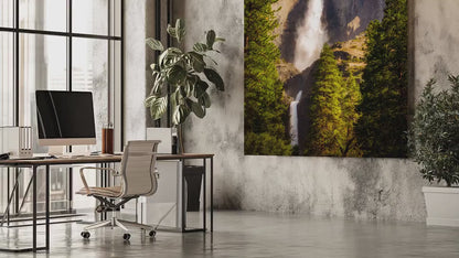 Yosemite National Park Waterfall Picture Nature Photo Bohemian Relaxation Artwork for Meditation