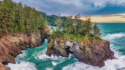 Oregon Coast Ocean Picture, Pacific Northwest Sea ARch Nature Photo Relaxation Artwork for Meditation, Apartment, Office & House Décor